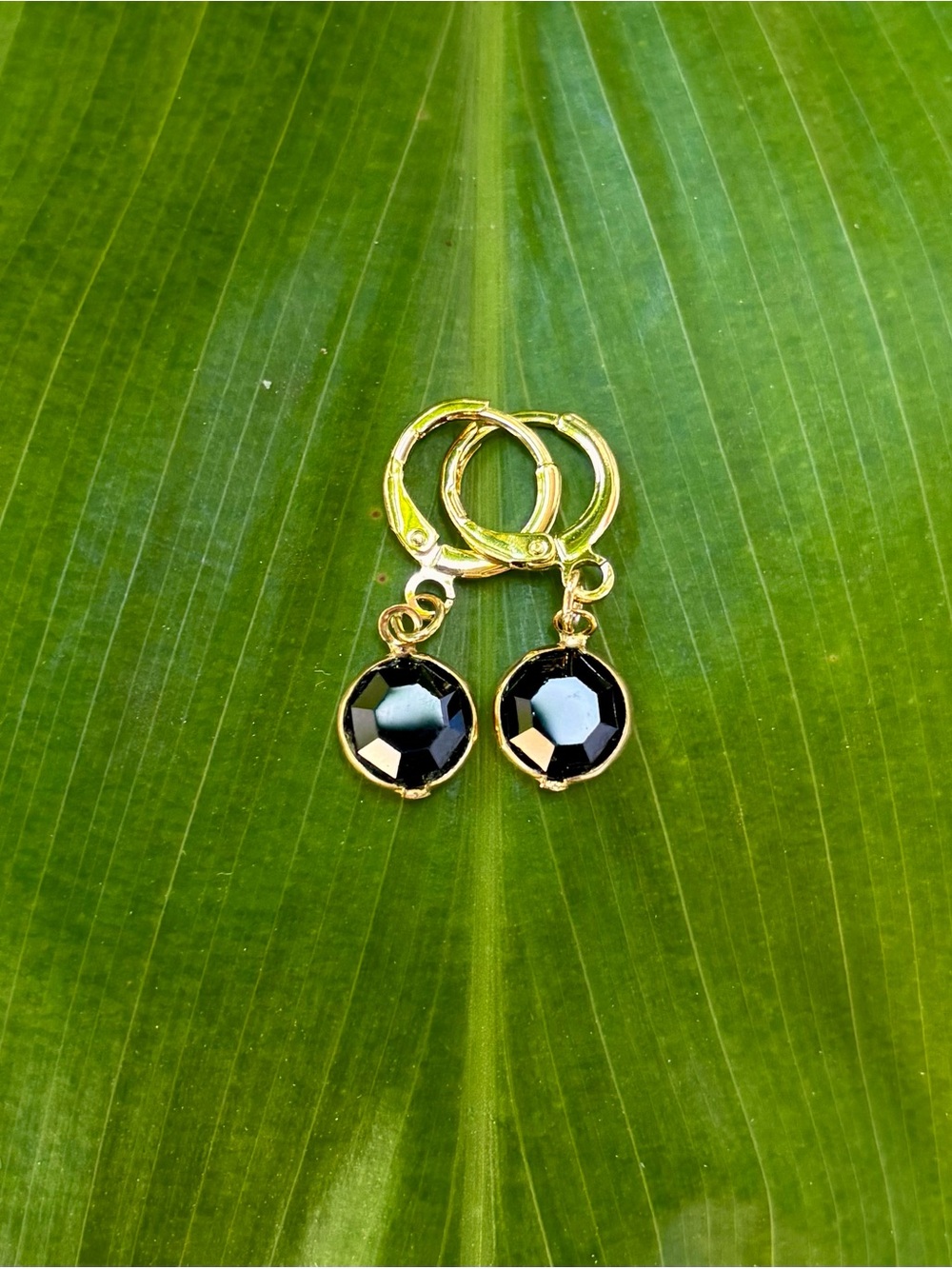 Upcycled Swarovski Black Crystal Drops